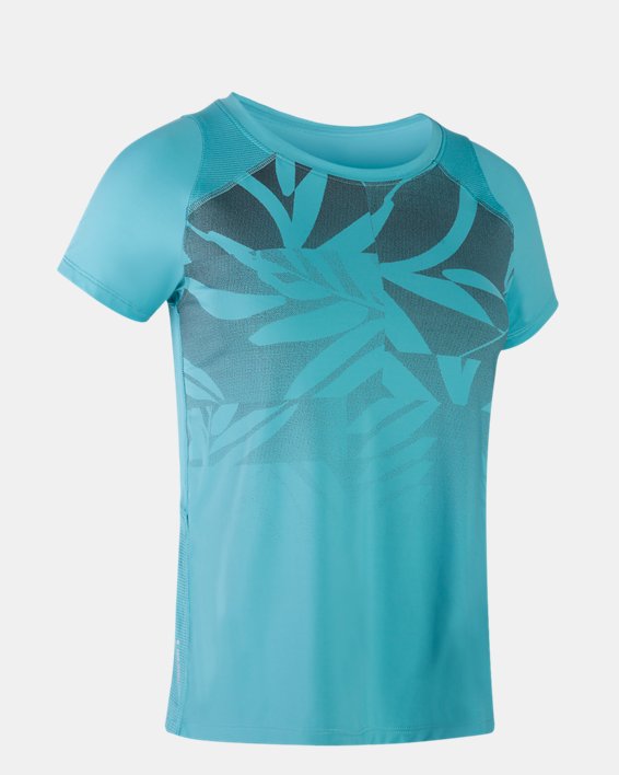 Women's UA Iso-Chill Run Short Sleeve in Blue image number 9